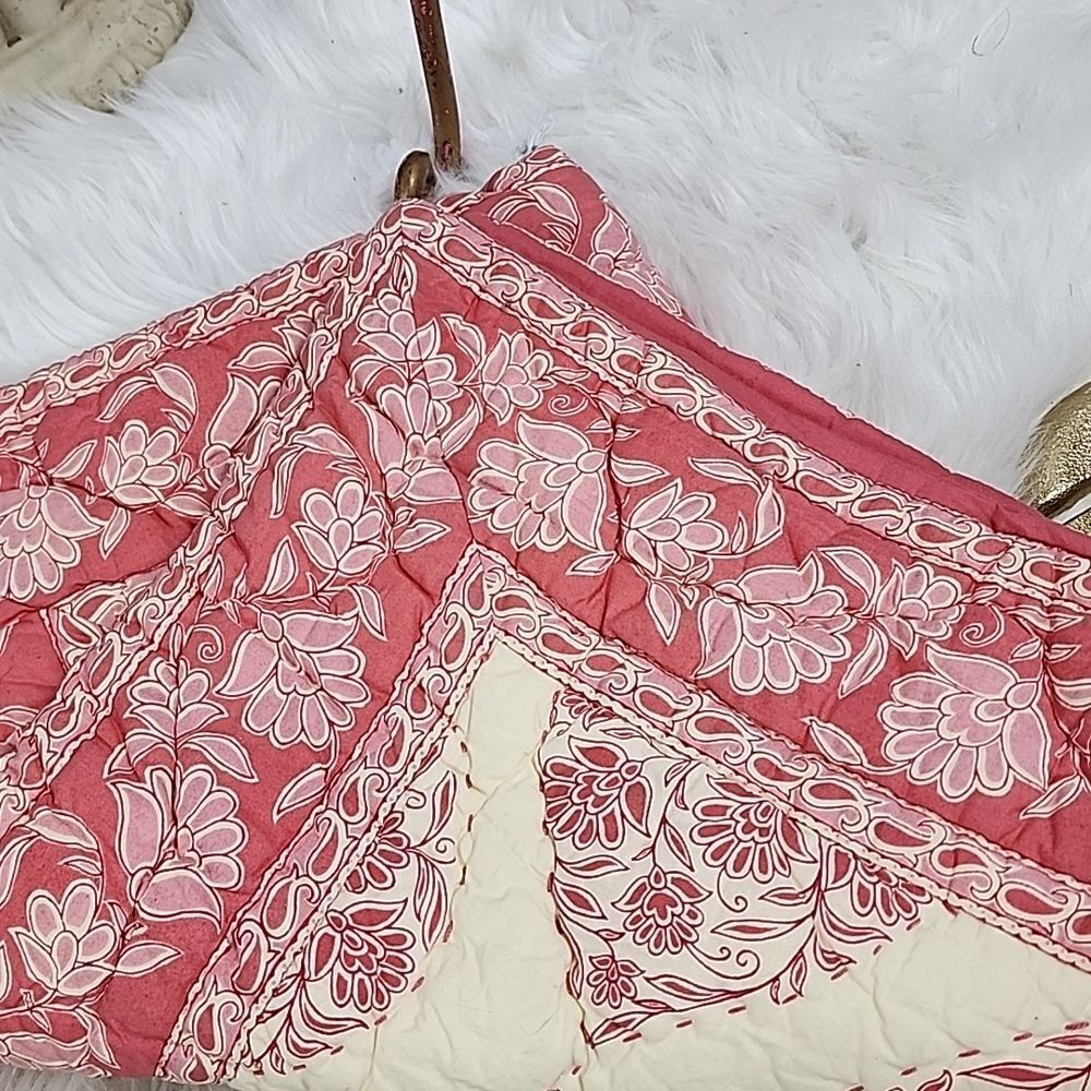 Quilted Cotton Floral Pillow Sham Standard Size One Coquette